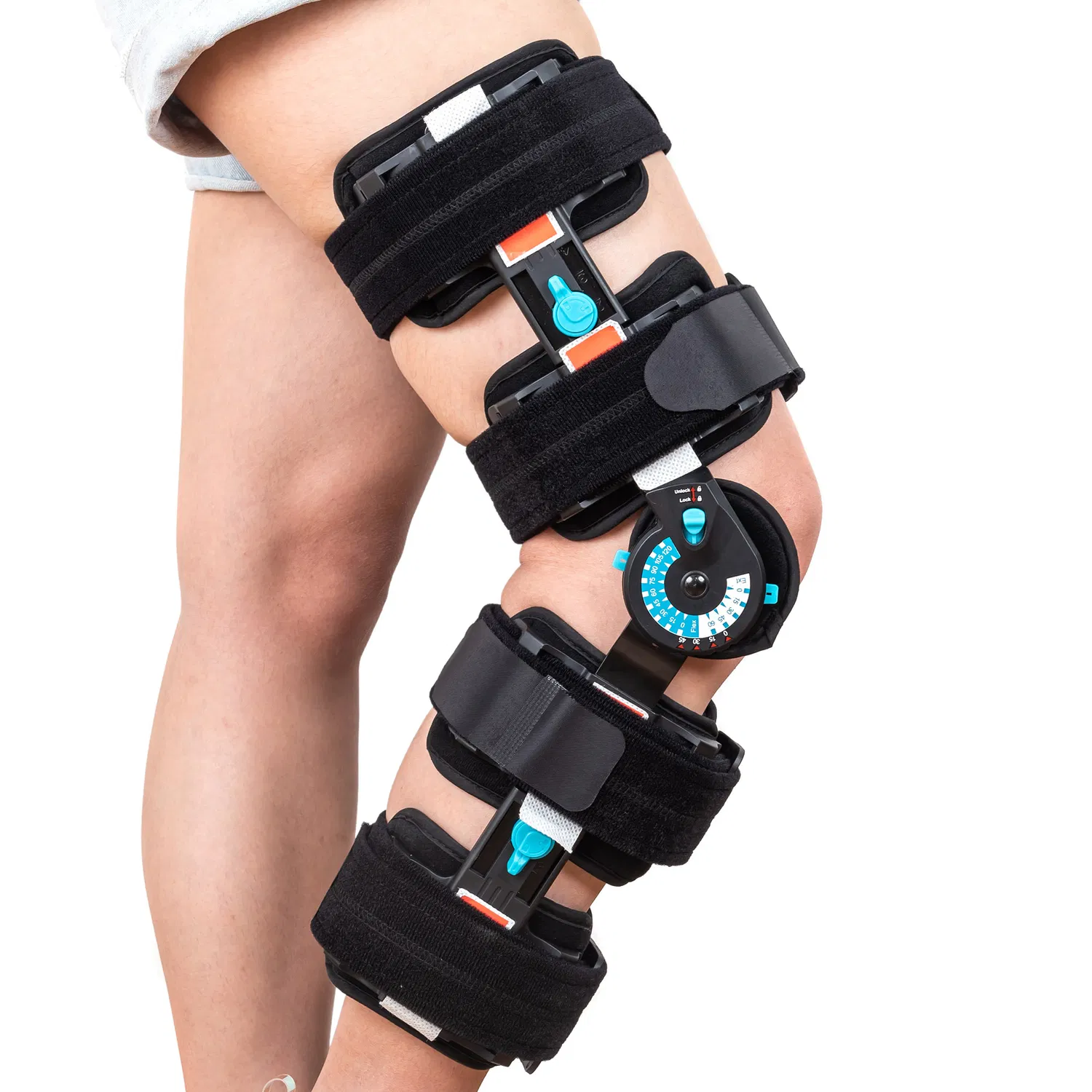 Retractable and Adjustable ROM Knee Brace for Knee Fracture